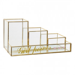 Caja-Joyero DKD Home Decor Metal Cristal Chic (25.5 x 12 x 12 cm)