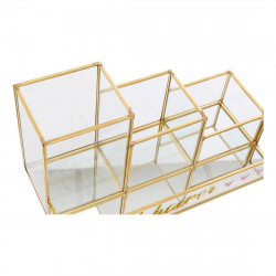 Caja-Joyero DKD Home Decor Metal Cristal Chic (25.5 x 12 x 12 cm)