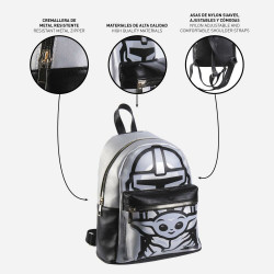 Lässiger Rucksack The Mandalorian Silberfarben (22 x 27 x 12,5 cm)