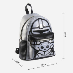 Lässiger Rucksack The Mandalorian Silberfarben (22 x 27 x 12,5 cm)