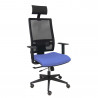 Silla de Oficina con Cabecero P&C Horna Traslack bali Azul claro