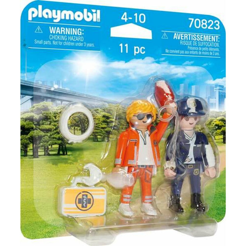 Playset Playmobil Duo Pack Doctor Polícia 70823 (11 pcs)