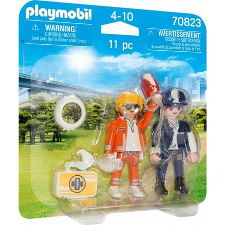 Playset Playmobil Duo Pack Doctor Policía 70823 (11 pcs)