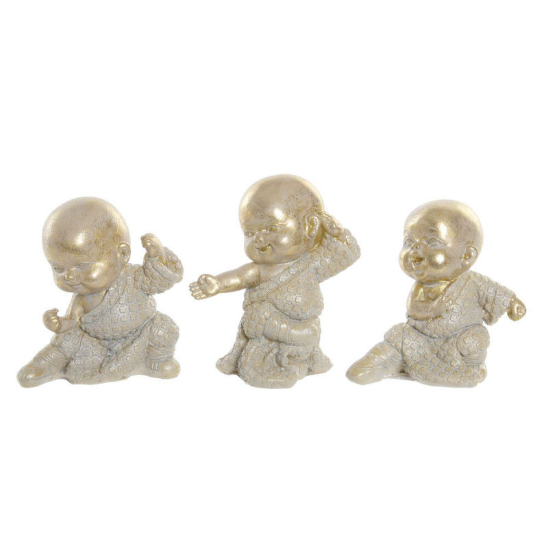 Figurine Décorative DKD Home Decor Résine Oriental Moine (3 pcs)