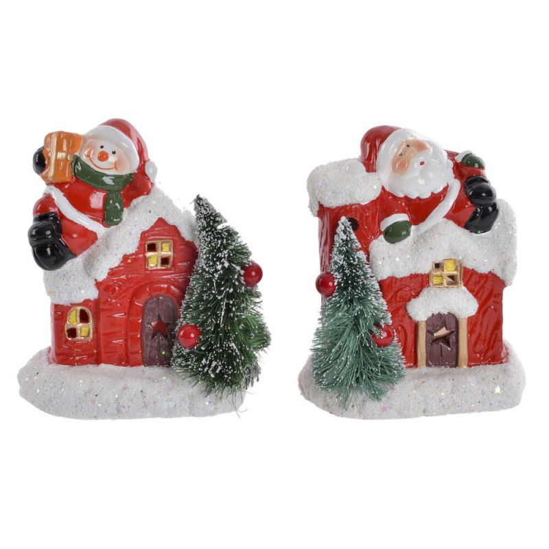 Figurine Décorative DKD Home Decor Grès Père Noël (2 pcs) (10 x 6.5 x 11.5 cm)