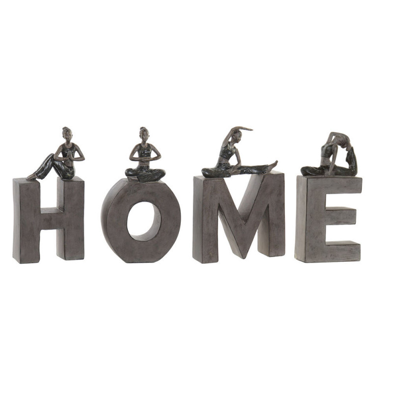 Figurine Décorative DKD Home Decor Gris Résine (11.5 x 4.5 x 23 cm) (4 pcs)