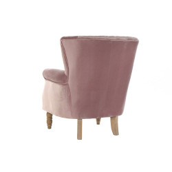 Armchair DKD Home Decor Pink Velvet Rubber wood (73 x 75 x 87 cm)