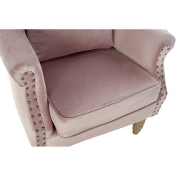 Armchair DKD Home Decor Pink Velvet Rubber wood (73 x 75 x 87 cm)