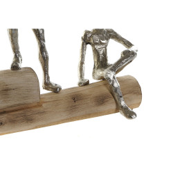 Figurine Décorative DKD Home Decor Naturel Aluminium Bois de manguier (45 x 9 x 23 cm)