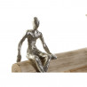 Statua Decorativa DKD Home Decor Natural Alluminio Legno di mango (45 x 9 x 23 cm)