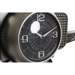 Wall Clock DKD Home Decor Aeroplane Crystal Black Iron (172 x 25 x 76 cm)