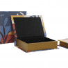 Caja Decorativa DKD Home Decor Lienzo Tropical Madera MDF (21 x 7 x 30.5 cm) (3 pcs) (2 pcs)