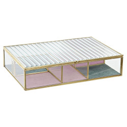 Caja-Joyero DKD Home Decor Metal Cristal Moderno (25 x 17 x 5.5 cm)