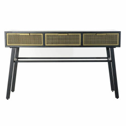 Console DKD Home Decor Noir Métal Doré (130 x 42 x 78 cm)