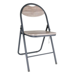 Folding Chair Confortime Wood Metal Dark Grey (44 x 4 x 80 cm)