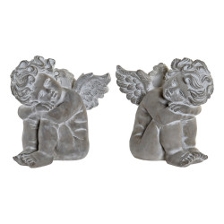 Figura Decorativa DKD Home Decor Ángel Cemento Arena (22 x 15 x 21 cm)