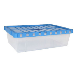 Storage Box with Lid Double Transparent Anthracite (28 L)