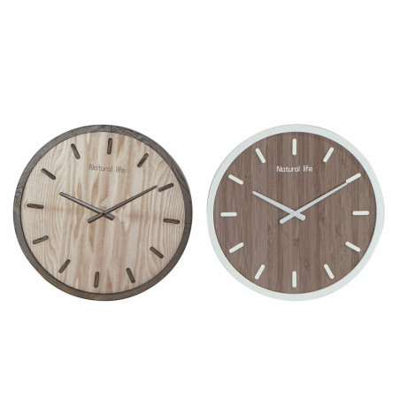 Wanduhr DKD Home Decor Braun Holz MDF (50 x 3.5 x 50 cm) (2 pcs)