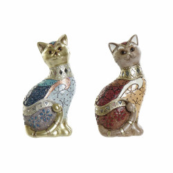 Statua Decorativa DKD Home Decor Resina Gatto (9 x 7 x 18.5 cm) (2 pcs)