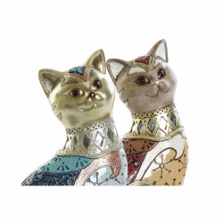 Statua Decorativa DKD Home Decor Resina Gatto (9 x 7 x 18.5 cm) (2 pcs)