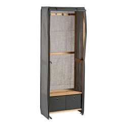 Garderobe Grau Holz Stoff (31,5 x 58 x 168 cm)