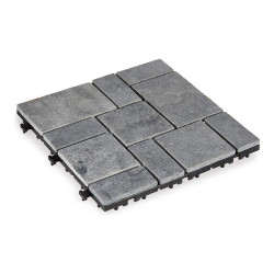 Interlocking Floor Tile Grey Plastic Stone (30 x 2,8 x 30 cm)