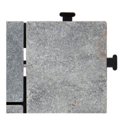 Interlocking Floor Tile Grey Plastic Stone (30 x 2,8 x 30 cm)