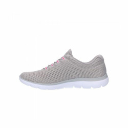 Chaussures de sport pour femme Skechers Mesh Bungee Slip-On Beige