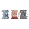 Mochila DKD Home Decor Étnico Azul Naranja Algodón (3 pcs)