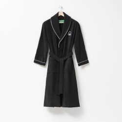 Accappatoio Benetton Nero 100 % cotone 360 g/m²