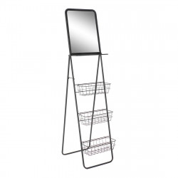 Shelves DKD Home Decor Black Iron Mirror (41 x 63 x 166 cm)