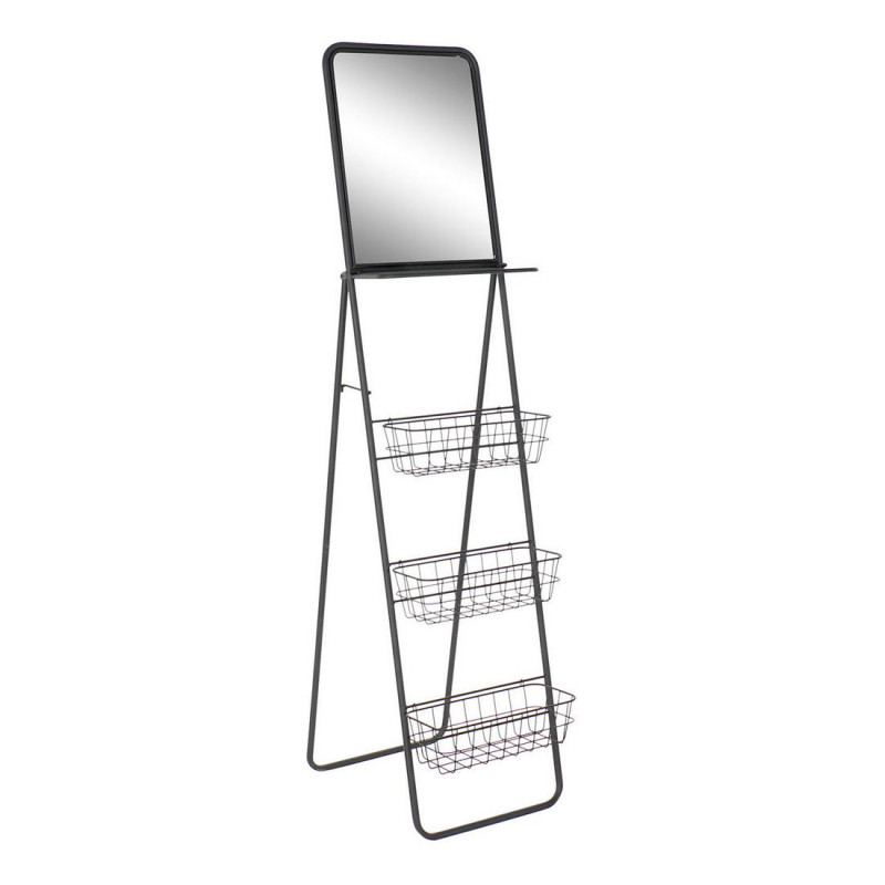 Shelves DKD Home Decor Black Iron Mirror (41 x 63 x 166 cm)