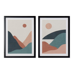 Quadro DKD Home Decor Mountains Montagna (2 pcs) (30 x 3 x 40 cm)