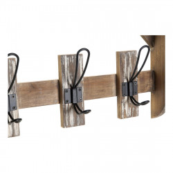 Shelves DKD Home Decor Coat rack Black Metal MDF (80 x 15 x 28.5 cm)