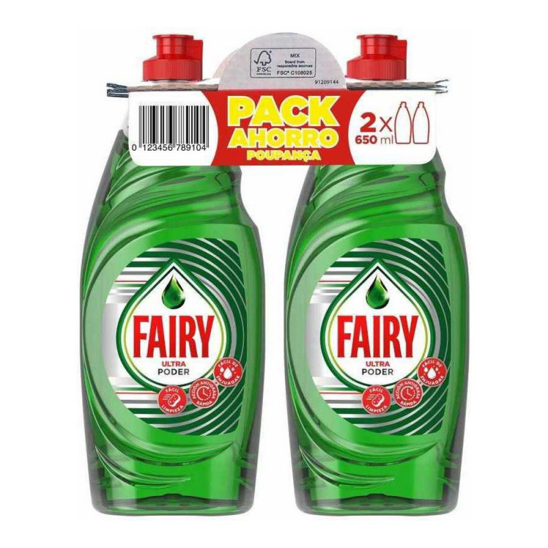 Detergente para a Louça Fairy (2 x 650 ml)