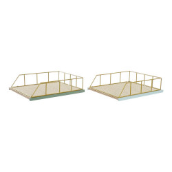 Plateau DKD Home Decor Polypropylène (PP) Bois MDF (2 pcs)