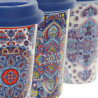 Taza Mug DKD Home Decor Mandala Silicona Porcelana (400 ml) (4 pcs)