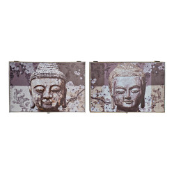 Couvercle DKD Home Decor ‎ Compteur Buda Gris Bois (2 pcs) (46 x 6 x 32 cm)