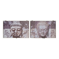 Abdeckungen DKD Home Decor Zähler Buddha Grau Holz MDF (2 pcs) (46.5 x 6 x 31 cm)