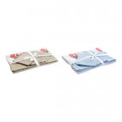 Nappe et serviettes de table DKD Home Decor Love Coton (2 pcs) (150 x 1 x 250 cm)