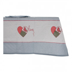 Nappe et serviettes de table DKD Home Decor Love Coton (2 pcs) (150 x 1 x 250 cm)