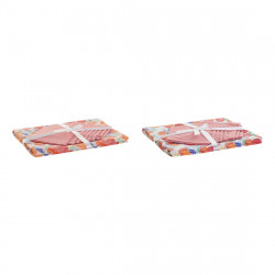 Tablecloth and napkins DKD Home Decor Peach Cotton (2 pcs) (154 x 250 x 0.3 cm)