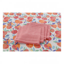 Mantel y servilletas DKD Home Decor Melocotón Algodón (2 pcs) (154 x 250 x 0.3 cm)