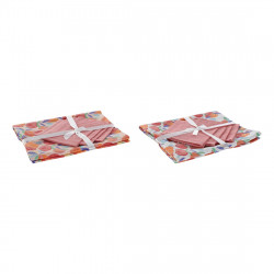 Nappe et serviettes de table DKD Home Decor Coton (2 pcs) (154 x 154 x 0.3 cm)