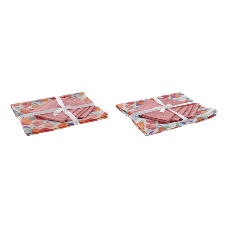 Mantel y servilletas DKD Home Decor Algodón (2 pcs) (154 x 154 x 0.3 cm)