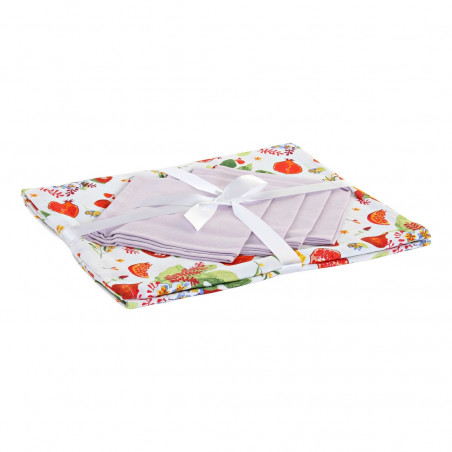 Nappe et serviettes de table DKD Home Decor Tropical Coton (150 x 150 x 0.5 cm) (5 pcs)