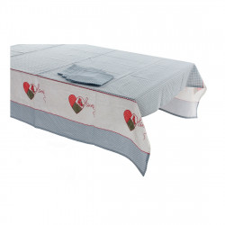 Nappe et serviettes de table DKD Home Decor Love Coton (2 pcs) (150 x 1 x 150 cm)