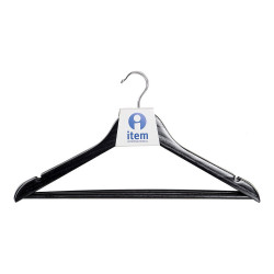 Set of Clothes Hangers DKD Home Decor Black Wood Metal (45 x 1.3 x 22 cm) (3 pcs)